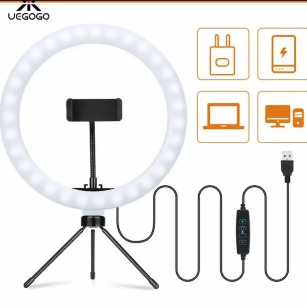 Selfie Ring Light 10" Photography RGB La,mp With Deskt,op